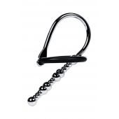 Серебристый уретральный плаг-бусины TOYFA Metal с мягким фиксириющим кольцом - ToyFa - купить с доставкой в Домодедово