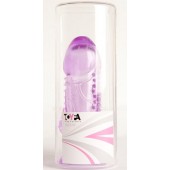 Фиолетовая гелевая насадка с шипами - 13 см. - Toyfa Basic - в Домодедово купить с доставкой