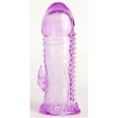 Фиолетовая гелевая насадка с шипами - 13 см. - Toyfa Basic - в Домодедово купить с доставкой