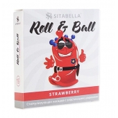 Стимулирующий презерватив-насадка Roll   Ball Strawberry - Sitabella - купить с доставкой в Домодедово