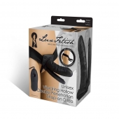 Полый страпон с двумя отростками и вибрацией Unisex Vibrating Hollow Strap-On Double Penetrating Dildo - 17,8 см. - Lux Fetish - купить с доставкой в Домодедово