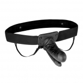 Полый страпон с двумя отростками и вибрацией Unisex Vibrating Hollow Strap-On Double Penetrating Dildo - 17,8 см. - Lux Fetish - купить с доставкой в Домодедово