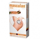 Розовые презервативы Masculan Ultra Long Pleasure с колечками, пупырышками и продлевающим эффектом - 10 шт. - Masculan - купить с доставкой в Домодедово