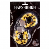Металлические наручники с леопардовой плюшевой отделкой - Сима-Ленд - купить с доставкой в Домодедово