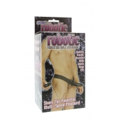 Мужской фаллопротез с вибрацией ROBOTIC MALE STRAP-ON BLACK - 17 см. - Seven Creations - купить с доставкой в Домодедово