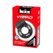 Чёрное эрекционное виброкольцо Luxe VIBRO  Африканский Эль Дьябло  + презерватив - Luxe - в Домодедово купить с доставкой