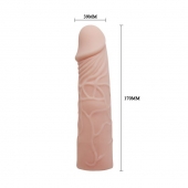 Закрытая телесная насадка-фаллос - 17 см. - Sex Expert - в Домодедово купить с доставкой