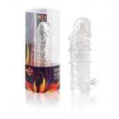 Закрытая прозрачная рельефная насадка Crystal sleeve - 13 см. - Erowoman-Eroman - в Домодедово купить с доставкой