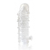 Закрытая прозрачная рельефная насадка Crystal sleeve - 13 см. - Erowoman-Eroman - в Домодедово купить с доставкой