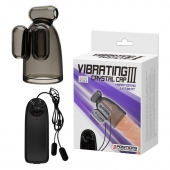 Дымчатая насадка-мастурбатор с вибрацией Vibrating Crystal Cap III - Baile - в Домодедово купить с доставкой