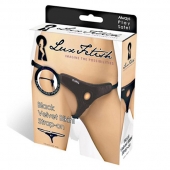 Черные плюшевые трусики для страпона - Lux Fetish - купить с доставкой в Домодедово