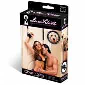 Черные фиксаторы с креплением к двери - Lux Fetish - купить с доставкой в Домодедово