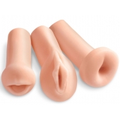 Комплект из 3 мастурбаторов All 3 Holes: вагина, анус, ротик - Pipedream - в Домодедово купить с доставкой