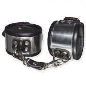 Эффектные серебристо-черные наручники с металлическим блеском - Sitabella - купить с доставкой в Домодедово