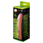 Телесная изогнутая насадка на Harness с коннектором GREEN LINE - 18 см. - LOVETOY (А-Полимер) - купить с доставкой в Домодедово