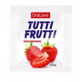 Пробник гель-смазки Tutti-frutti с земляничным вкусом - 4 гр. - Биоритм - купить с доставкой в Домодедово