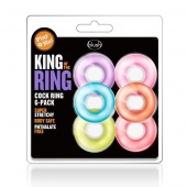 Набор из 6 эрекционных колец King of the Ring - Blush Novelties - в Домодедово купить с доставкой