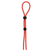 Красное лассо на пенис с двумя бусинами STRETCHY LASSO CAGE - Dream Toys - в Домодедово купить с доставкой