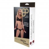 Красно-чёрные наручники на металлической цепочке - Blush Novelties - купить с доставкой в Домодедово