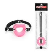 Розовый кляп-губки на черном ремешке - Notabu - купить с доставкой в Домодедово