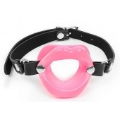 Розовый кляп-губки на черном ремешке - Notabu - купить с доставкой в Домодедово