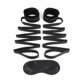 Чёрные манжеты для фиксации на кровати Bondage Bed Strap - Lux Fetish - купить с доставкой в Домодедово
