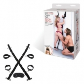 Чёрный набор для фиксации у двери - Lux Fetish - купить с доставкой в Домодедово