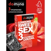 Презервативы для орального секса DOMINO Sweet Sex с ароматом клубничного коктейля  - 3 шт. - Domino - купить с доставкой в Домодедово