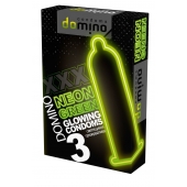 Презервативы DOMINO Neon Green со светящимся в темноте кончиком - 3 шт. - Domino - купить с доставкой в Домодедово