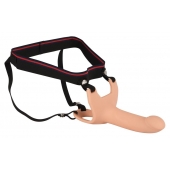 Силиконовый полый страпон на ремнях Silicone Strap-on - 16 см. - Orion - купить с доставкой в Домодедово