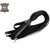 Черная плеть  Ковбой  с ручкой-фаллосом - 55 см. - Sitabella - купить с доставкой в Домодедово