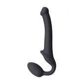 Черный безремневой страпон Silicone Bendable Strap-On S - Strap-on-me - купить с доставкой в Домодедово