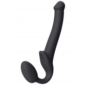 Черный безремневой страпон Silicone Bendable Strap-On S - Strap-on-me - купить с доставкой в Домодедово