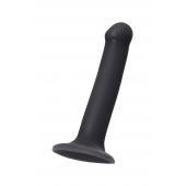 Черный фаллос на присоске Silicone Bendable Dildo M - 18 см. - Strap-on-me - купить с доставкой в Домодедово