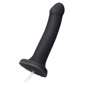 Черный фаллос с имитацией эякуляции Silicon Cum Dildo L - 19,6 см. - Strap-on-me - купить с доставкой в Домодедово
