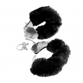 Металлические наручники Furry Love Cuffs с черным мехом - Pipedream - купить с доставкой в Домодедово