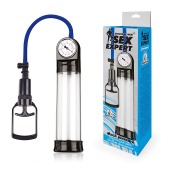 Прозрачная вакуумная помпа Sex Expert с манометром - Sex Expert - в Домодедово купить с доставкой