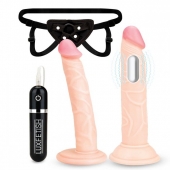 Регулируемые трусики с 2 насадками - 16 и 15 см. - Lux Fetish - купить с доставкой в Домодедово