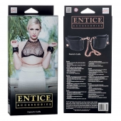 Черные мягкие наручники Entice French Cuffs с цепью - California Exotic Novelties - купить с доставкой в Домодедово