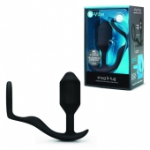 Черное эрекционное кольцо с анальным плагом Snug   Tug - b-Vibe - в Домодедово купить с доставкой