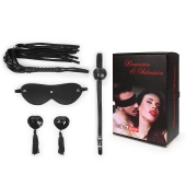 Эротический набор в черном цвете: маска, кляп, пэстисы, плётка - Notabu - купить с доставкой в Домодедово