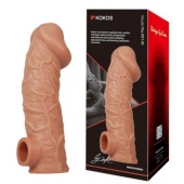 Телесная насадка на фаллос с фиксацией мошонки EXTREME SLEEVE - 15,6 см. - KOKOS - в Домодедово купить с доставкой