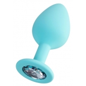 Мятная анальная втулка Brilliant с прозрачным кристаллом - 8 см. - ToyFa - купить с доставкой в Домодедово