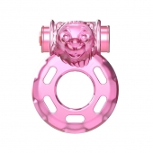 Розовое эрекционное кольцо с вибрацией Pink Bear - Baile - в Домодедово купить с доставкой