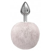 Серебристая анальная пробка с белым пушистым хвостиком Twinkle - Lola Games - купить с доставкой в Домодедово