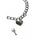 Серебристый ошейник Embrace с ключиком - Lola Games - купить с доставкой в Домодедово