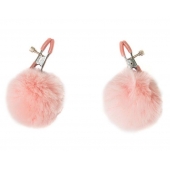 Зажимы на соски Angelic с розовыми меховыми шариками - Lola Games - купить с доставкой в Домодедово