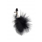 Зажимы на соски с черным пухом Euphoric - Lola Games - купить с доставкой в Домодедово