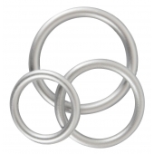 Набор из 3 эрекционных колец под металл Metallic Silicone Cock Ring Set - Orion - в Домодедово купить с доставкой