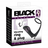 Черное эрекционное кольцо с анальной вибропробкой Vibrating Ring   Plug - Orion - в Домодедово купить с доставкой